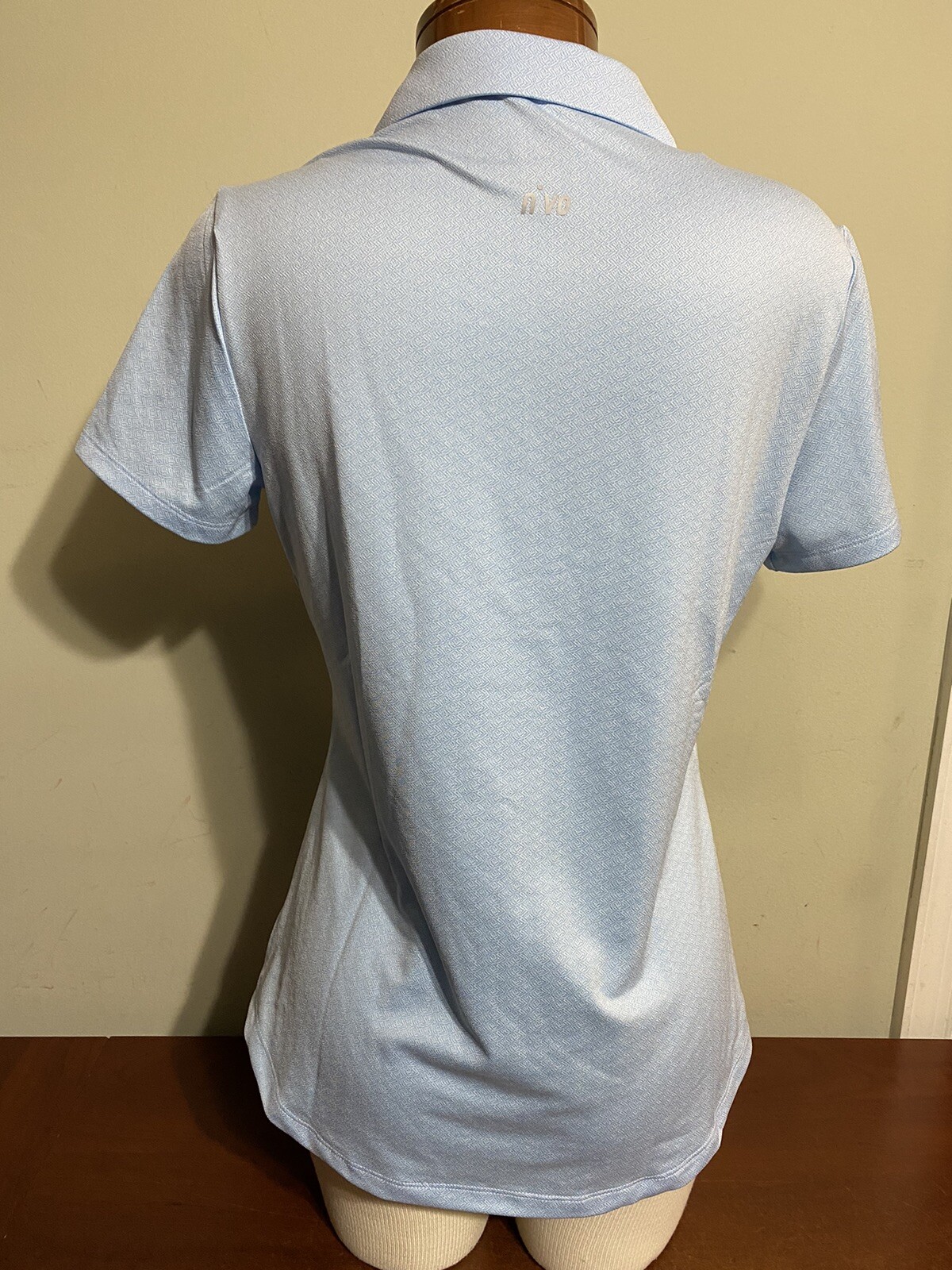 NIVO WOMEN'S GINGER SHORT SLEEVE POLO MEDIUM ICE BLUE NEW NWT