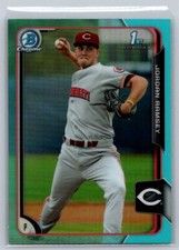 2015  Bowman Chrome #93 Jordan Ramsey Sky Blue Refractor REDS