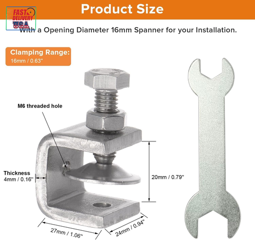 Stainless Steel C Clamps, Mini Tiger Clamp Set for Mounting, Heavy Duty Metal U - Picture 2 of 12