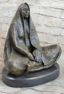 Schöne Indianer Mann Bronze Statue Skulptur Western Kunst Figur Kunst