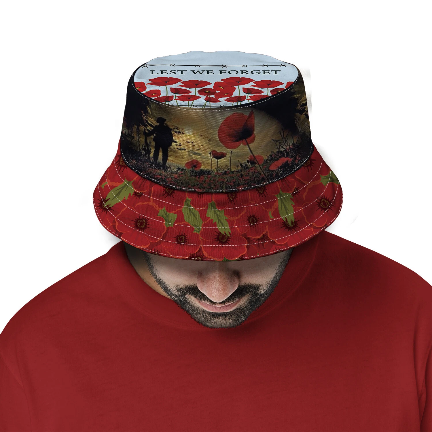Lest We Forget Poppy - Bucket Hat Fashion Sun Cap Outdoor Hat Unisex
Opens in a new window or tab