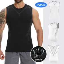 Mens Sleeveless Slim Dry Fit Compression Undershirt Workout Tank Top US