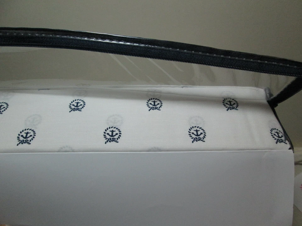  New Nautica ANCHOR CIRCLE  Full Sheet Set -  Black  on White NIP - Image 3 of 4