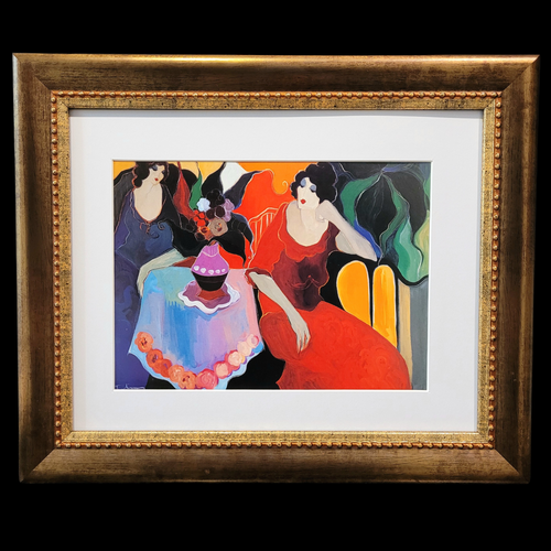 Itzchak Tarkay Becky & Donna Signed in the Print Custom Framed Matted Print