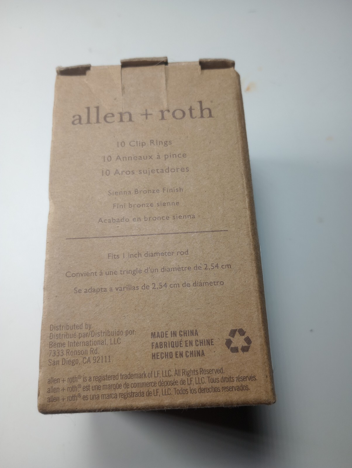 Allen & Roth #0183919 New In Box 10 Clip Rings Bronze Finish | eBay