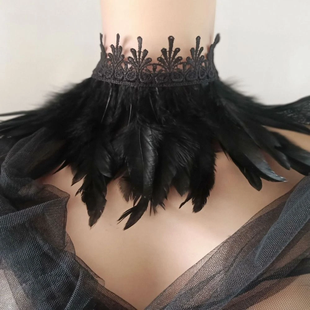 Feather choker deals collar