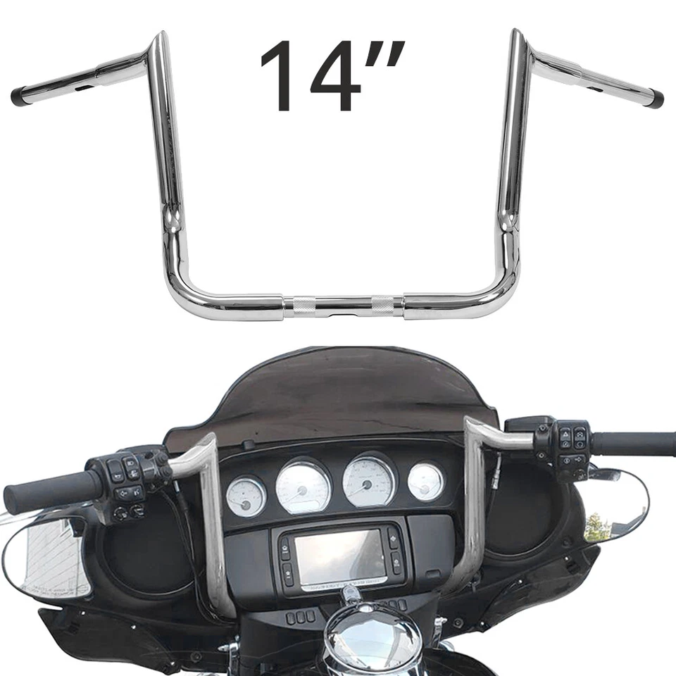 14" Ape Meathook Handlebars For Harley Ultra Limited Street Glide 14+ - Изображение 2 из 4