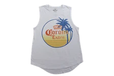 Corona Mens Corona Extra Beach Graphic White Muscle Tank Shirt New S, M, L, XL