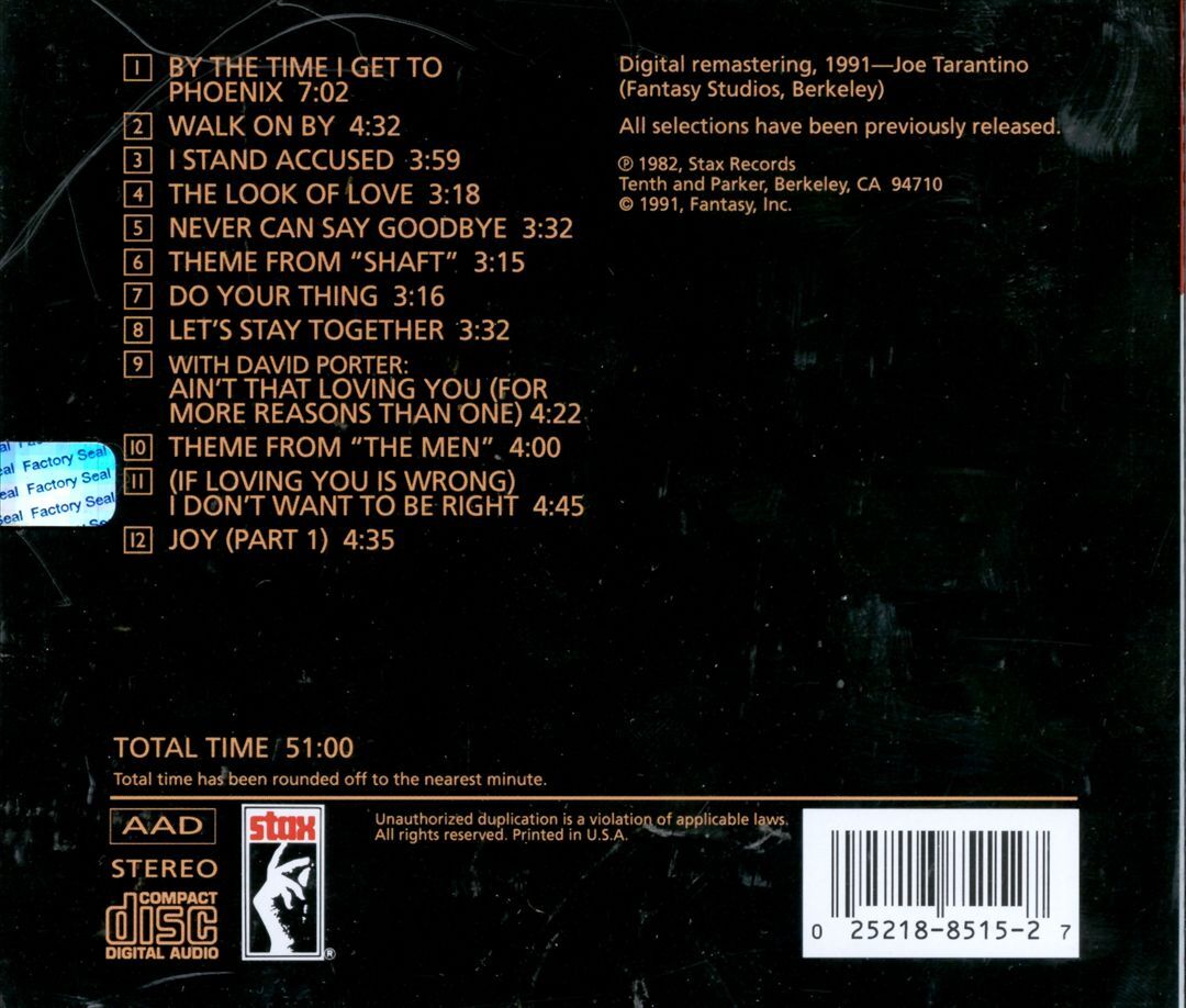 Isaac Hayes Greatest Hit Singles New CD Collection Music Album