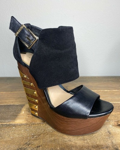 High Heel Wood Platform Heel Sandals 6M 