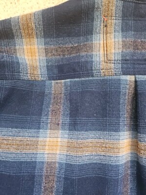 Chemise Eddie Bauer Mountain Ops Homme – XL – Bleu à Carreaux – Coupe Classique – Polyester (Occasion)