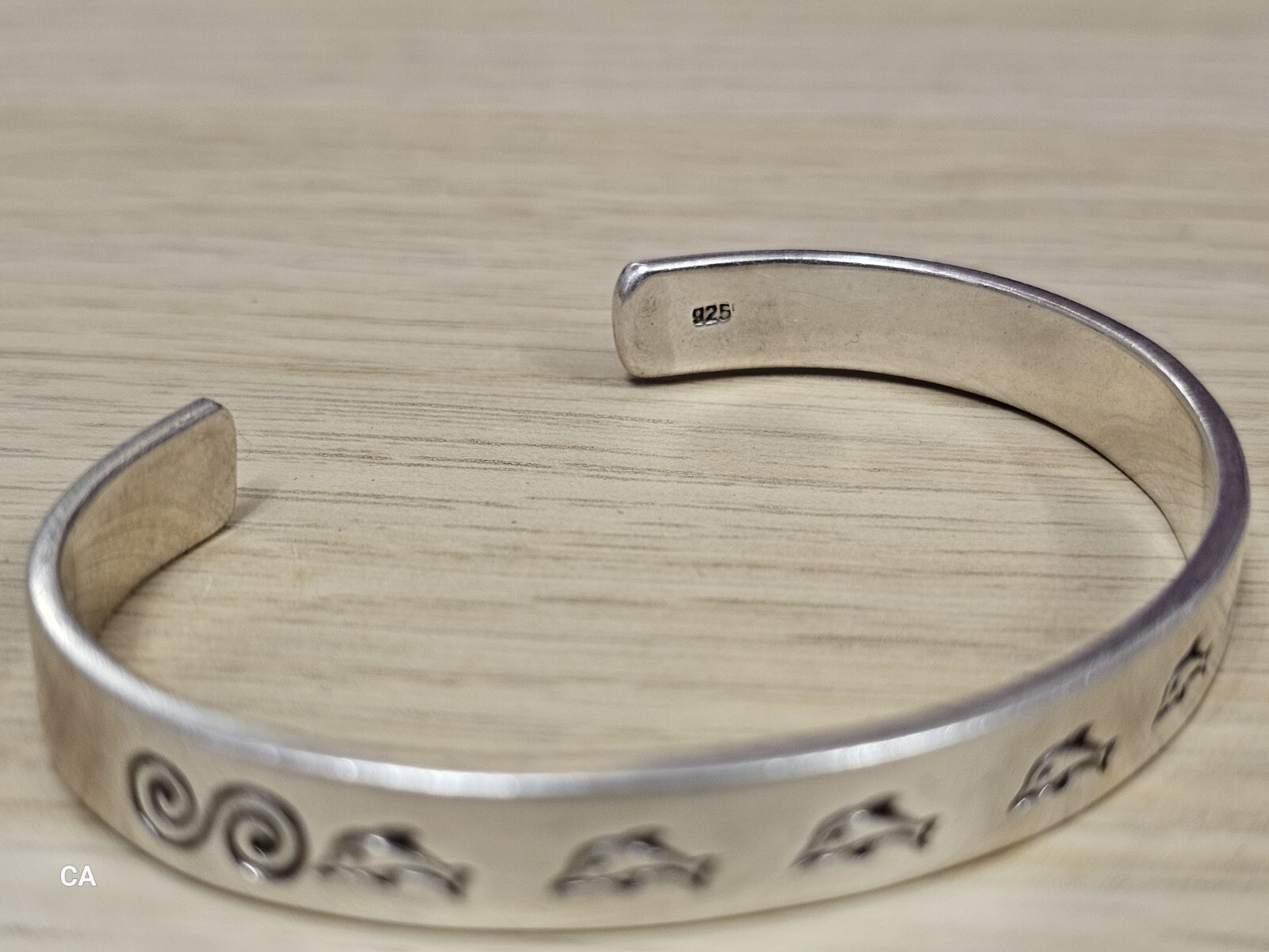 Photo 6 of Solid Sterling Silver Dolphin Bangle 23grams 7"