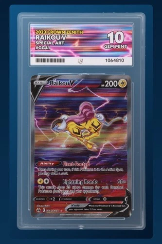 Pokémon Raikou V GG41/GG70 Special Art Holo Ace 10 PERFECT SUB GRADES