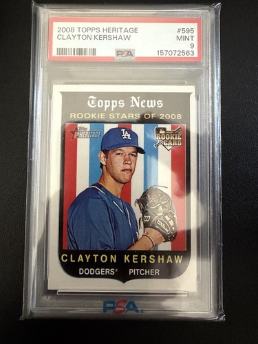 Topps 2008 Heritage High Number Rookie Stars #595 Clayton Kershaw RC PSA