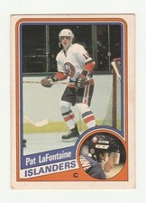 1984-85 OPC #129 PAT LAFONTAINE ROOKIE CARD, ISLANDERS, LOWER GRADE. rookie card picture
