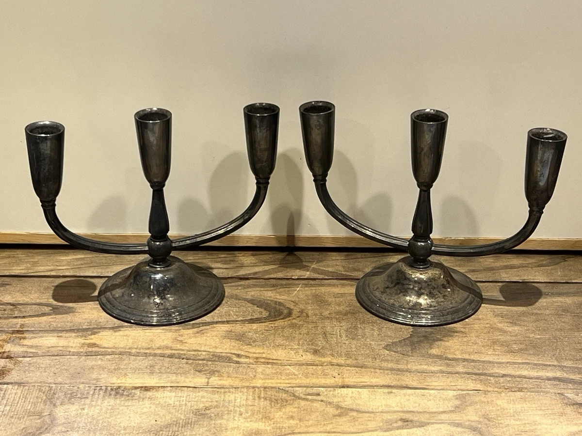 Wm. Rogers & Son Antique US Silver-Plated Candlesticks