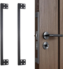 2PCS 11" L-Shaped Door Latch Guard Plates Matte Black Home Security Lock