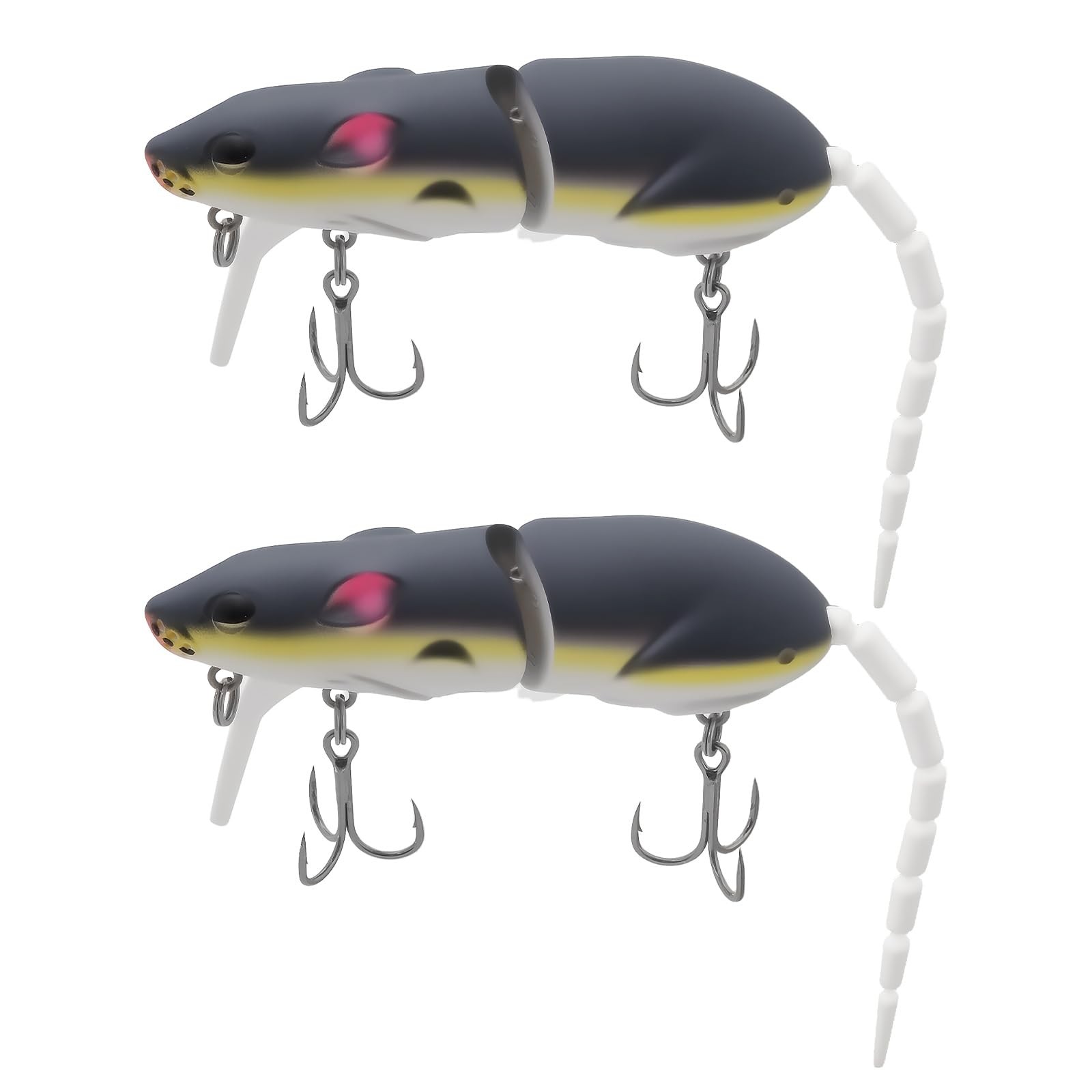 eMagTech 2 Pezzi Rat Mouse Swimbait 15g 15,5cm Topwater Crankbait Snodato (T1d)