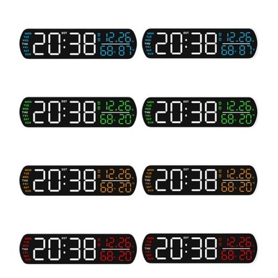 Large Digital Wall Clock with Big LED Display,Date Temperature Wall Desk Clocks