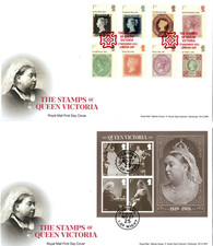 2025 GB STAMPS OF QUEEN VICTORIA PAIR STAMP +MINI SHEET FIRST DAY COVER 27.11.25