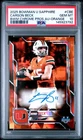2025 Bowman U Sapphire Carson Beck ORANGE ROOKIE RC Auto #'D 7/25 PSA 10 POP 2