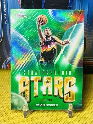 2025-26 Topps Chrome Update Devin Booker GREEN Refractor STRATO STARS #59/99 SP