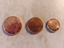 Estonia Euro 1, 2, 5 cent coins dated 2011 circulated. Ideal for Euro collectors