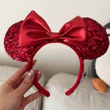 Disney Parks Minnie Mouse Mickey Ears Bow Redd Pirate Red Sequin Headband Gifts