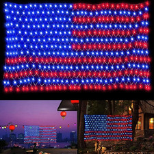 American Flag Lights, 420 Super Bright Lighted American Flag Net Light
