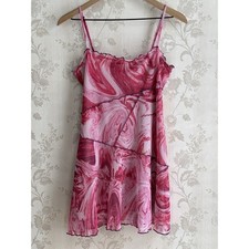 Urban Outfitters Moxie Mesh Mini Dress Womens Sz S Pink Artsy Cyber Grunge