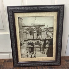 Vintage Photograph Print Church of the Holy Sepulchre Jerusalem 9 x 11.5 