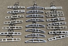 VTG Retro Plastic White Tamor Style Clamp Hangers Pants Skirts Slacks Lot Of 23