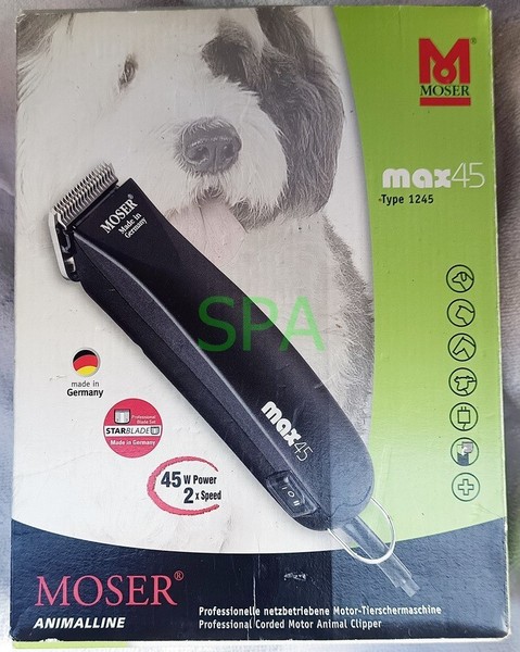 MOSER MAX 45 ESQUILADORA 45 W 2 SPEED - CON CABEZALES DE 3 MM Y 7 MM