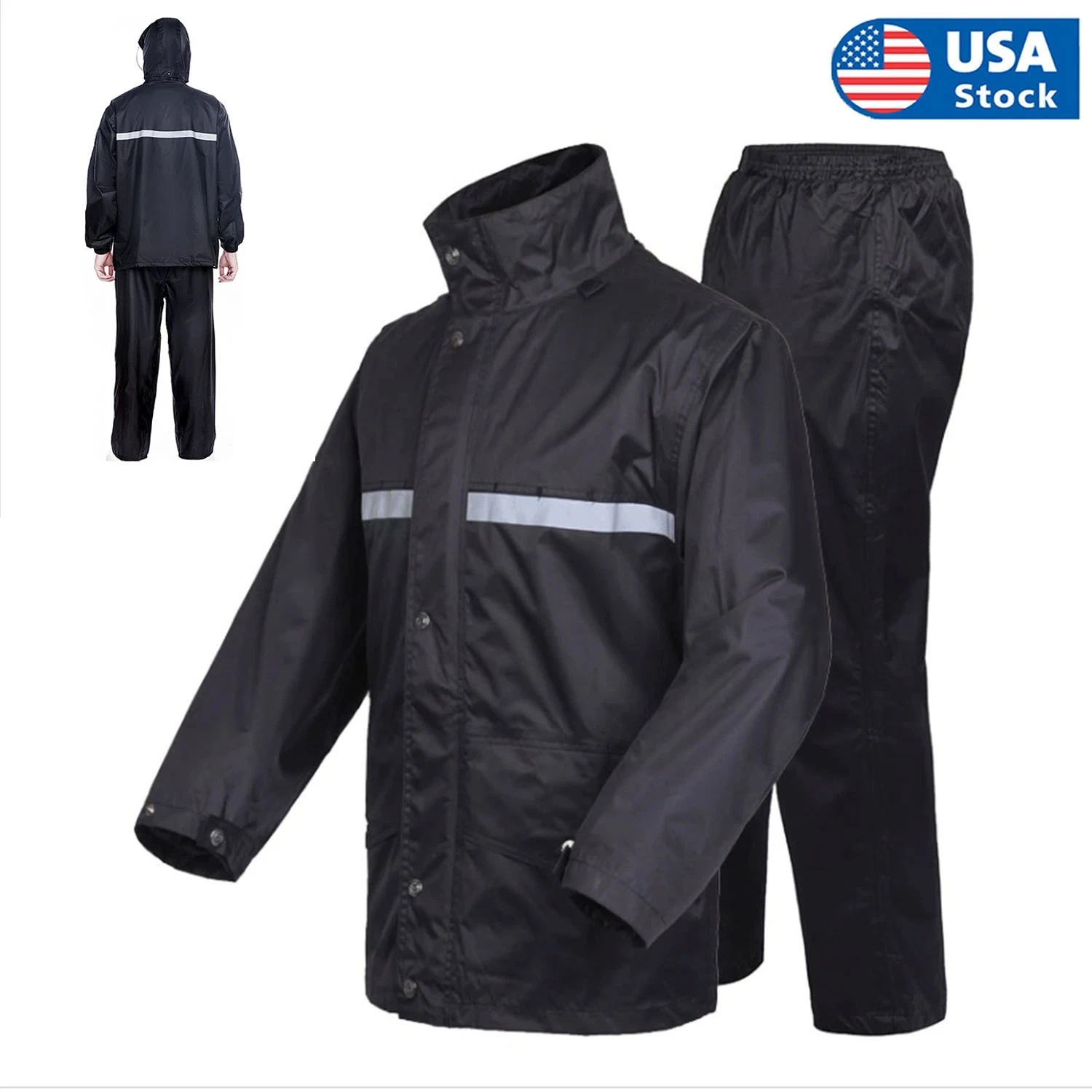 Rain Suit for Men Women Jackets Pant Gear Raincoat Waterproof motorcycle hivis