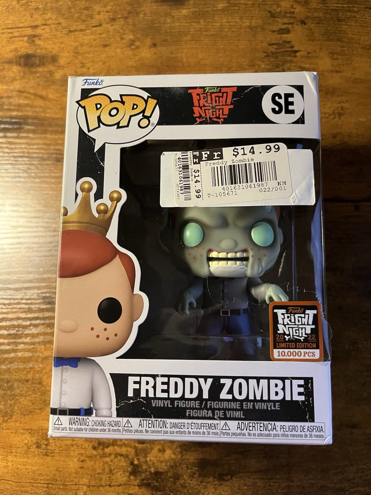 Funko Pop! SE Freddy Zombie Green Eyes 10k LE 2022 Fright Night Box Damage