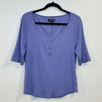 J. Crew Women s T-shirt in Viola Daze Purple Cotton Blend Blouse Size XL NWOT