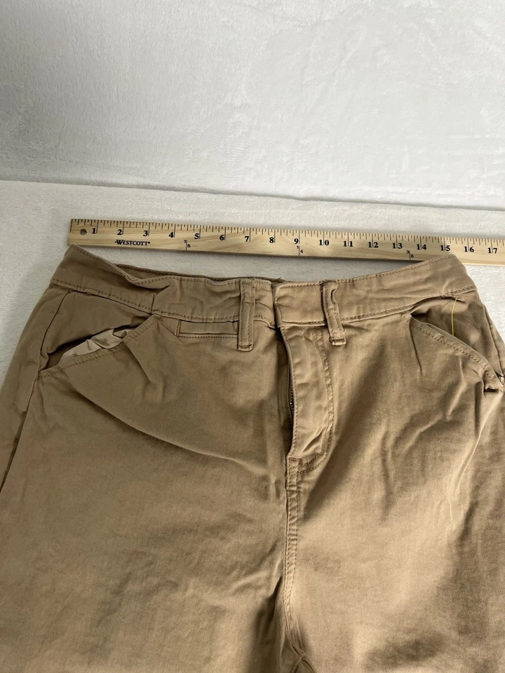 Pantalones rectos regulares de algodón recto beige talla 10s Torrid para mujer Foto 2 de 4