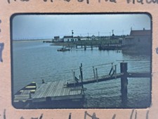 Waterfront Scene Kodachrome Slide 1954 South Bellport NY Docks Boats