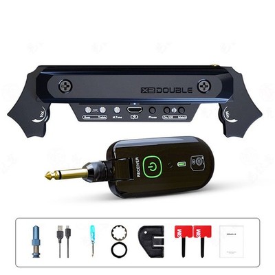 DOUBLE X2 Guitar Wireless Pickup 50-Meter Wireless/Wired Dual Output Pickup #HOT