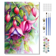 Framed Paint By Numbers Flower For Adults Beginners DIY Canvas Art Painting