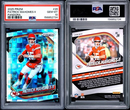 2025 Panini Prizm - Patrick Mahomes #26 Pandora Prizm /400 PSA 10 Low Pop