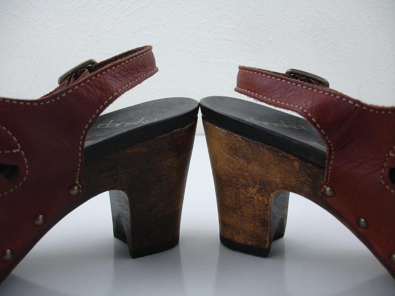 Women's 7.5 8 38 Dansko Rowena Brown Leather Sandals Slingback High Heels Clogs image 2