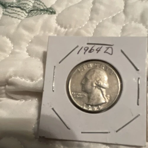 1964-D Washington Quarter Silver 25C US Coin 0.9 Fineness Uncertified
