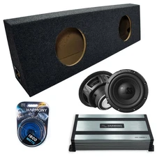 Alpine W10S4 10" Car Audio Subwoofer Bundle Dual Sub Box w/ HA-A800.1 Amp & Kit