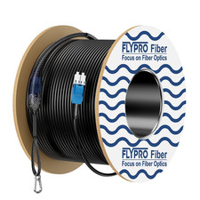 - OS2 Outdoor Armored Fiber Cable, Uniboot LC to LC Duplex Single Mode Fiber, In