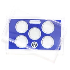 Empty Plastic Lens With Dark Blue Insert Holds 5 Quarters