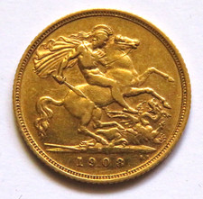 Australia.. 1908 Sydney - Half Sovereign... gVF - Part Lustre..