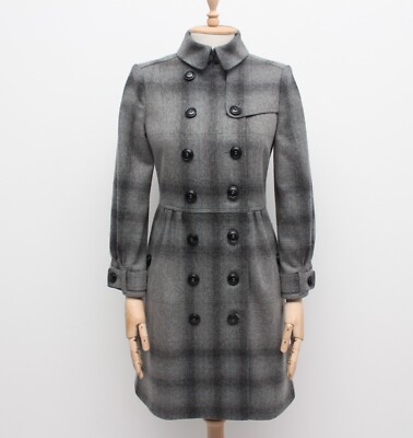 Women's BURBERRY London Wool Cashmere Nova Check Long Coat RARE