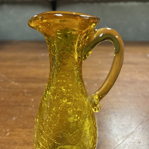 Vintage Amber Hand Blown Small Decorative Pitcher 5.5” Tall - Picture 3 of 13
