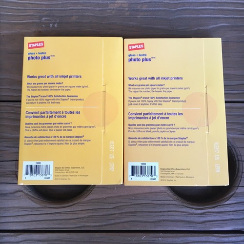 2 Pack Staples Photo Plus 4x6 Glossy Photo Paper 60 sheets Each Total 120 Sealed - Picture 2 of 6